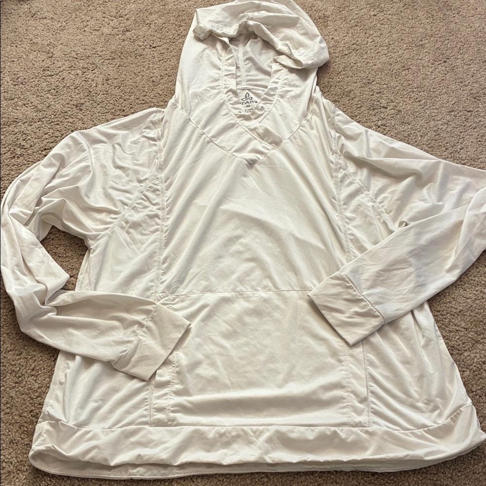 PrAna Cream Hooded Long Sleeve Top XS